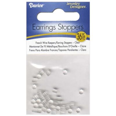 Darice Fish Hook Earring Stoppers - Clear - 36 ct.